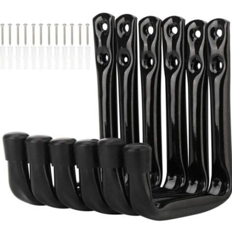 Image of 6er-Pack Wandhaken für Fahrräder, Schwerlast-Garagenhaken mit Schrauben