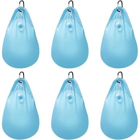 6er-Set Wassersäcke für Poolabdeckungen mit Haken, robuste Wassersäcke für Poolabdeckungen, PVC, auslaufsicher, zum Aufhängen, befüllbar, Gewichte für Winter-Poolabdeckungen