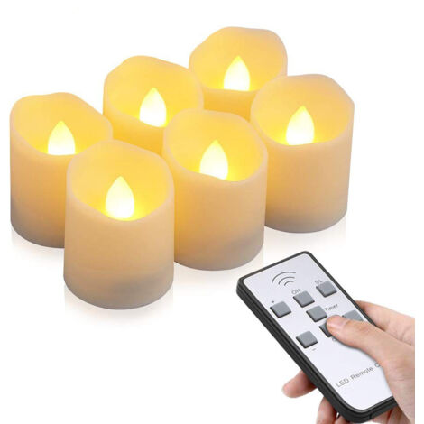 6er-Set wiederaufladbare LED-Teelichter mit Fernbedienung und Timer – warmweißes, flackerndes Licht, sicher und wiederverwendbar für die Heimdekoration