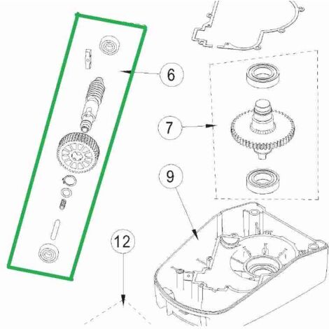 6FACILAPN Arbre primaire pour Facil 3-3e-3h-3eh = 09/13 Ditec 6facilapn Entrematic Neuf