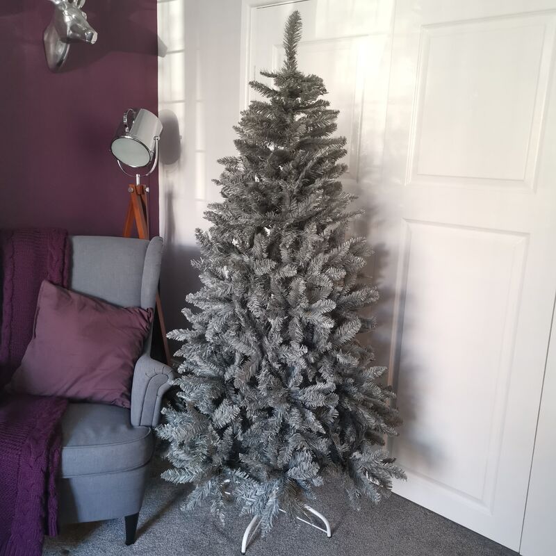 Snowtime - 6ft (180cm) Luxury Charcoal Pine Grey Christmas Tree with 803 Tips
