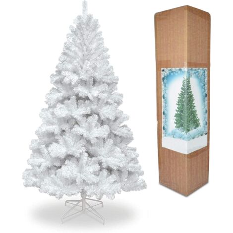 6FT Alaskan Pine White Christmas Bushy Looking Artificial Tree with Metal Stand