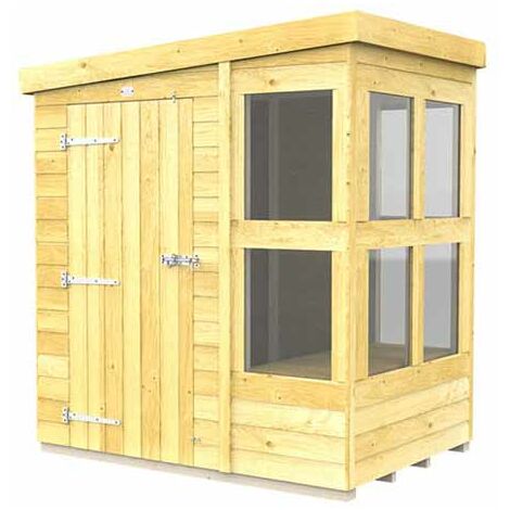 6ft x 4ft Pent Potting Shed - Wood - L118 x W185 x H201 cm