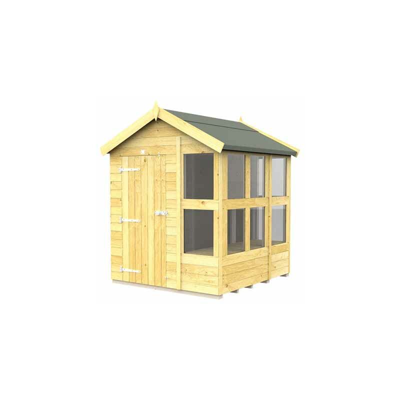 6 x 6 Feet Apex Potting Shed - Wood - L187 x W175 x H217 cm