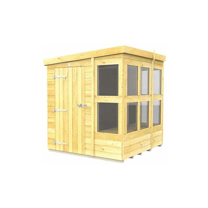 6ft x 6ft Pent Potting Shed - Wood - L 178 x W 185 x H 201 cm