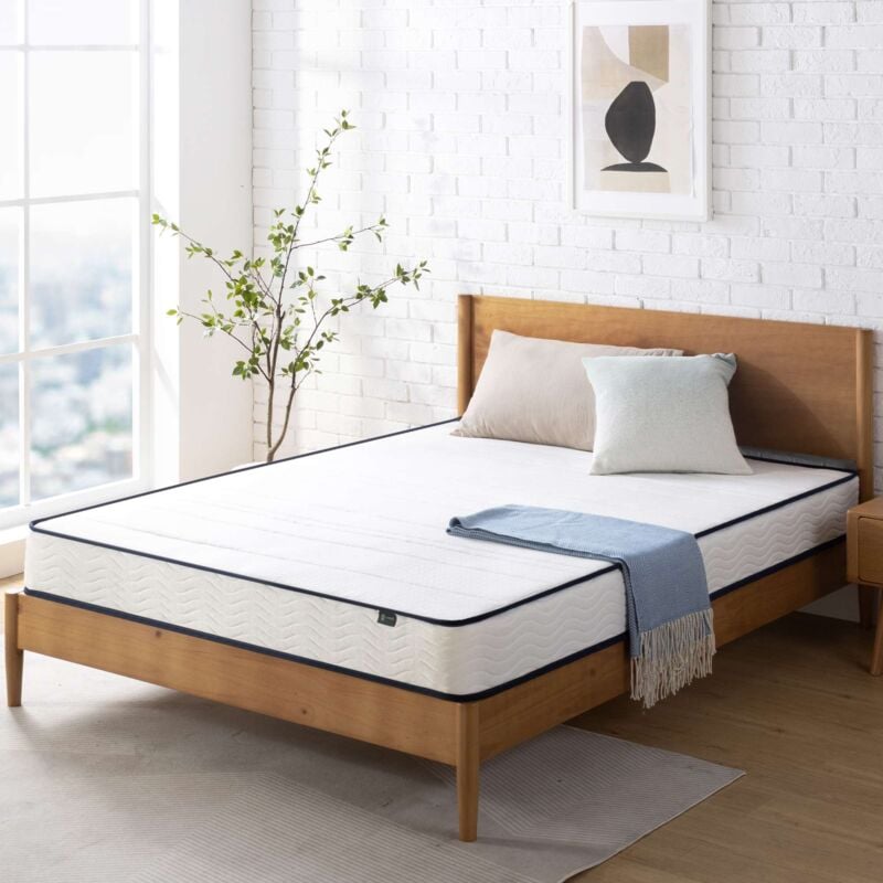 Matelas 140x190 cm, Matelas à ressorts avec mousse de confort, Matelas orthopédique avec support ergonomique, Épaisseur 15cm