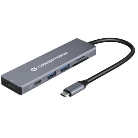6in1 usb-c adapter conceptronic donn02 hdmi usb-c usb 3.0 sd reader