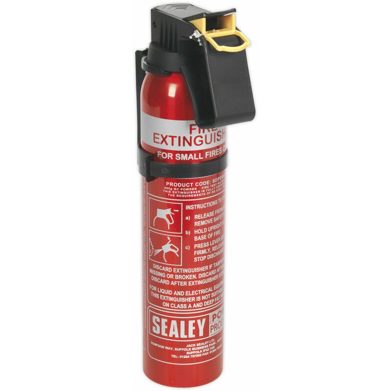 0.6kg Dry Powder Fire Extinguisher - Wall Mounting Bracket - Disposable