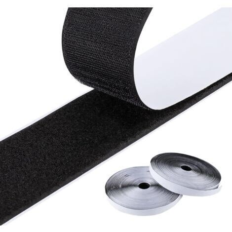 6M Bande Agrippantes Adhésives Rubans Adhésifs Bande Ruban Scratch Hook Loop Autoadhésif pour Cadres Photos Installation,Bande Souple aimantée autocollante 25mm x 6M