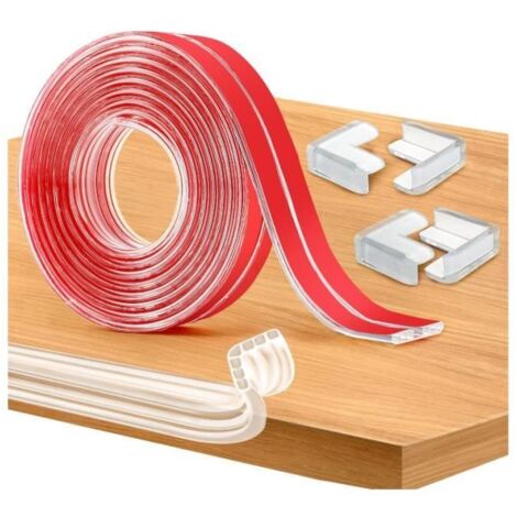 6M Bande Coin de Table Protection Bebe,Protection Meuble Bébé Transparent,Bande Protection Meuble avec 4 Protection Angle