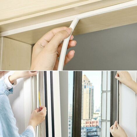 6M door and window sealing strip, window seal, windproof, heat insulation, sound insulation, aluminum alloy glass anti-theft door frame, P-type door and window anti-collision sealing strip white