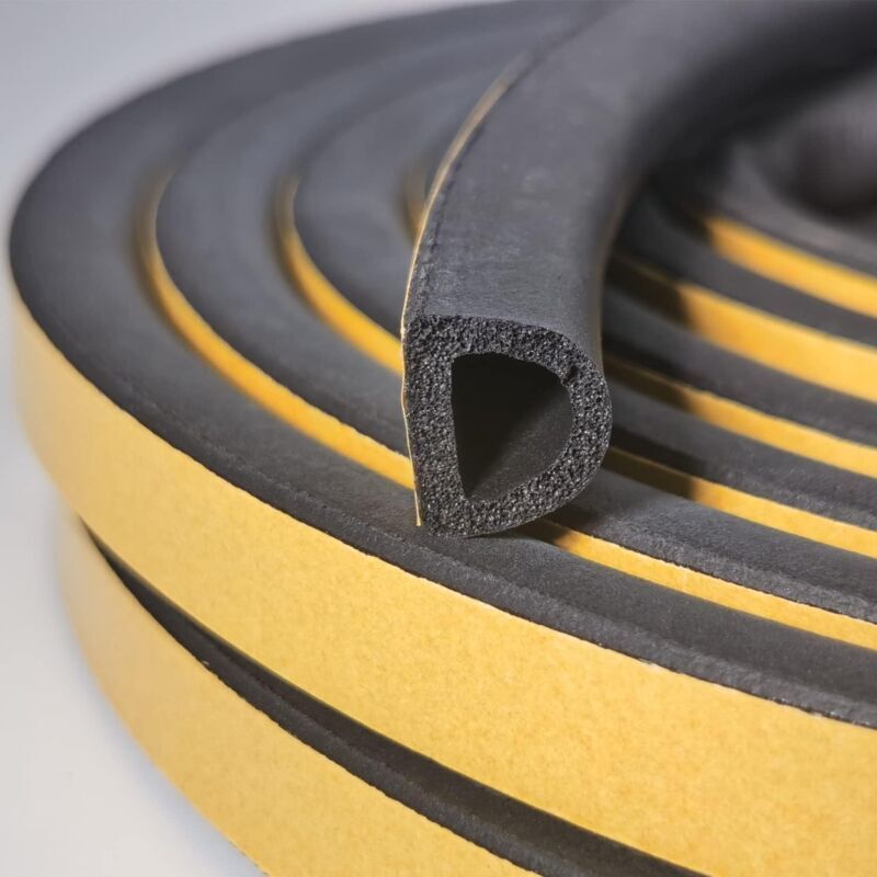 Odipie - 6m Door/Window Seal Strip, Self-Adhesive Backing for Sealing Large Gaps (4mm to 5mm), Easy to Cut to Size