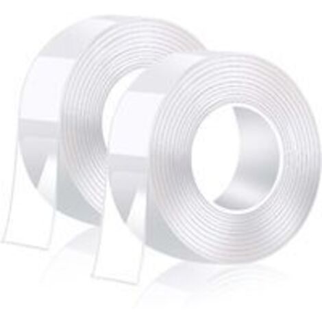 6M extra starkes doppelseitiges Klebeband, transparentes, waschbares Nano-Klebeband, multifunktionales, wiederverwendbares, entfernbares, spurloses, rutschfestes doppelseitiges Gel (3 Meter  2 Rollen 