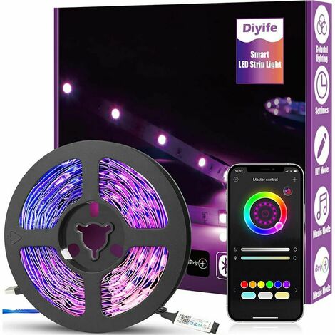 6M LED Strip [App Smart Control], Multicolor Flexible Bluetooth 5050 RGB LED Strip, Music/Voice Synchronization Color Changing DIY TV, Bedroom, Sofa