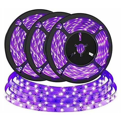 6M UV LED Strip, BRTLX Black Light UV LED Strip, LED Strip USB Port DC5V Purple Light SMD 2835 LED for Home Lighting, Party, Bar Halloween Christmas Evening Fluorescent Body Painting, 3 Pieces x2