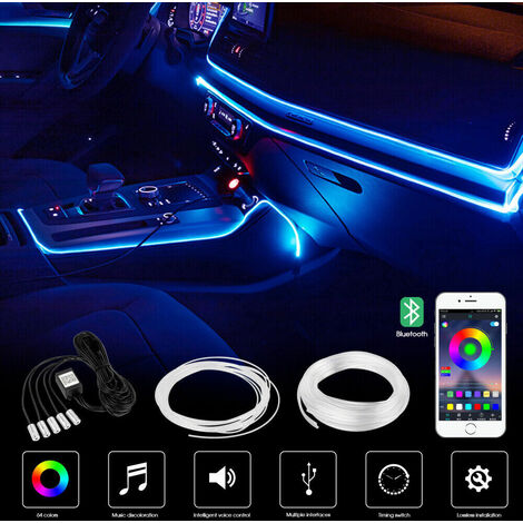 Acheter 6M RGB LED voiture atmosphère lampe intérieur lumière