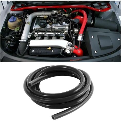 6mm De Diamètre Intérieur 3m Tuyau à Vide En Silicone Voiture, Universel Haute Température Tuyau à Vide En Silicone Pour Moteur Voiture Moto Tracteur Petits Moteurs (Noir)
