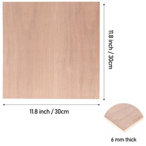 6mm Schwarznuss Sperrholz 6PCS DIY Kit fuer Lasergravur und Laserschneiden