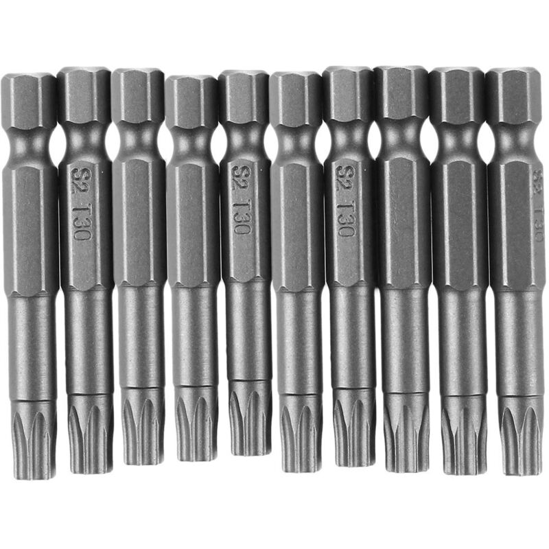 Image of 6mm T30 50mm Lange Magnetische Torx Schraubendreher Einsatz Bits Werkzeug 10 Stücke