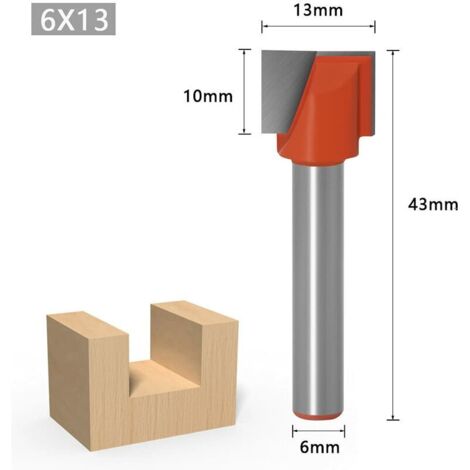 6mm Tige Fraises Set, Fraises à rainurer droites, Fraises pour surfaces dures, Fraise à bois raboter outil de travail du bois, Fraises pour menuiserie(13mm/15mm/16mm/18mm/20mm)