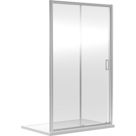 6mm Toughened Safety Glass Reversible Sliding Shower Door - 1200mm - Chrome