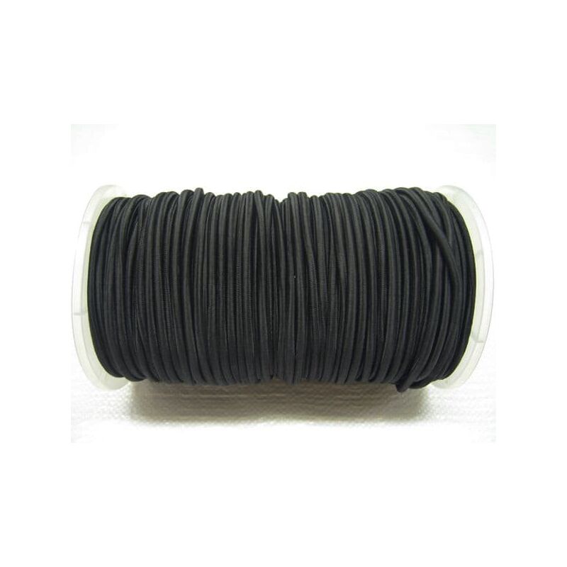 Securefix Direct - 6MM x 100 Metre (328 Foot), Solid Black, Elastic Bungee Shock Cord Rope