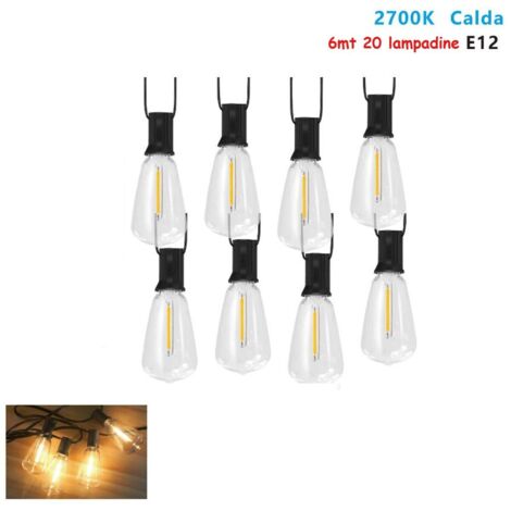 6MTKETTENLICHTMIT20E12EXTERNENGLÜHBIRNEN,WARMESLICHT2700K