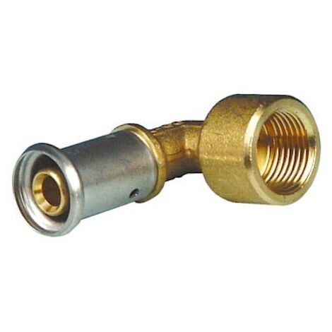 6P gomito 90° femmina ø16x1/2"F ottone a pressare 6P1604