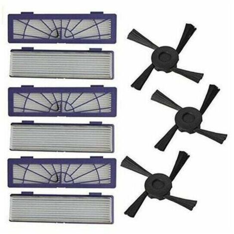 6PC Filtre +3pc Side Brosses remplacement pour Neato Botvac 70e 75 80 85 LYCXAMES