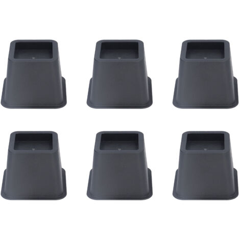6Pcs 3 Inch Trapezoid Furniture Risers Sofa Leg Pads for Bed Table Cabinet Sofa Feet Black