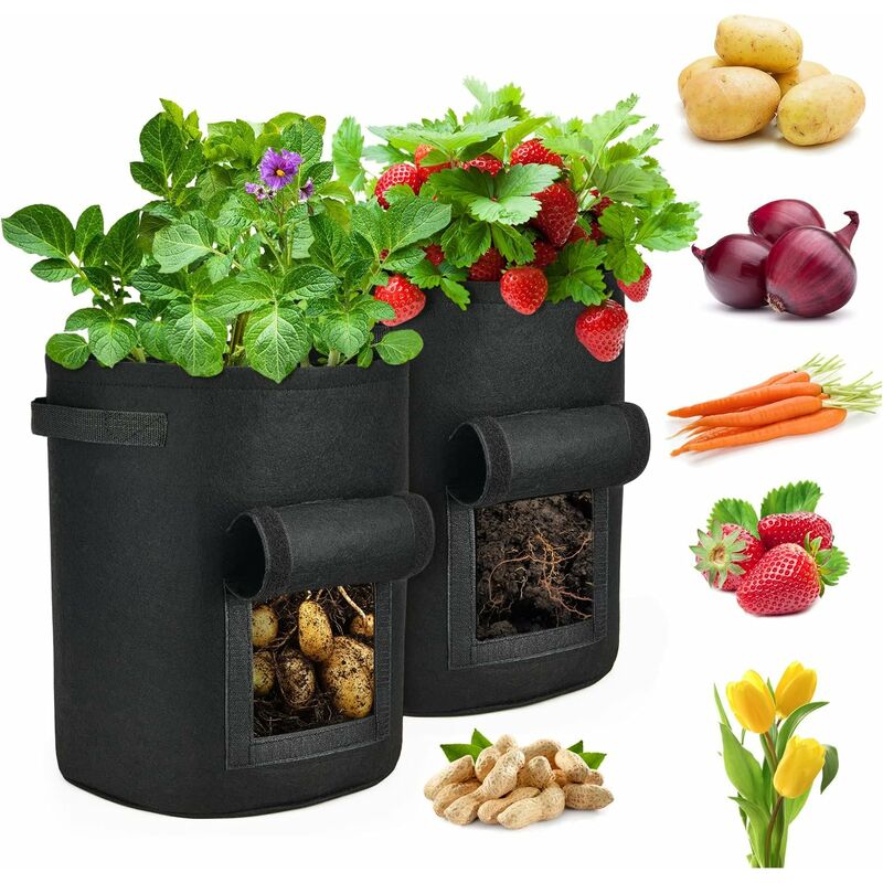 Dksfjkl - 6Pcs 5 Gallons Sacs de Culture de Plantes, Tissu Non Tissé Respirant Sacs de Culture Récipient de Pots de Jardin à Racine Épaissie Heavy