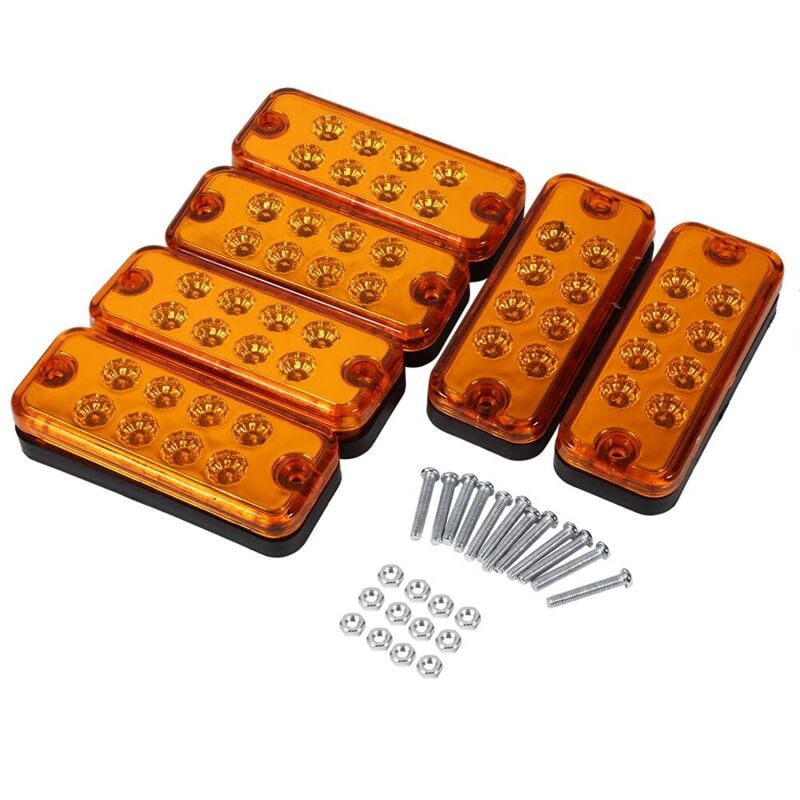 Image of Zoternen - 6Pcs 8 led Seite Marker Lichter für Lkw Anhänger Lkw Gelb