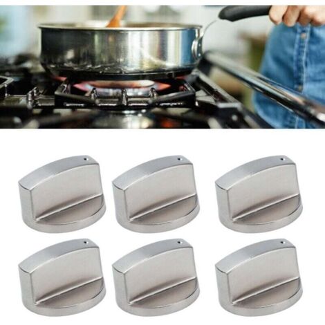6Pcs 8mm Bouton Rotatif Bouton De Commande En Alliage De Zinc Remplacement Pour Cuisinière À Gaz Four À Micro-ondes 45°--