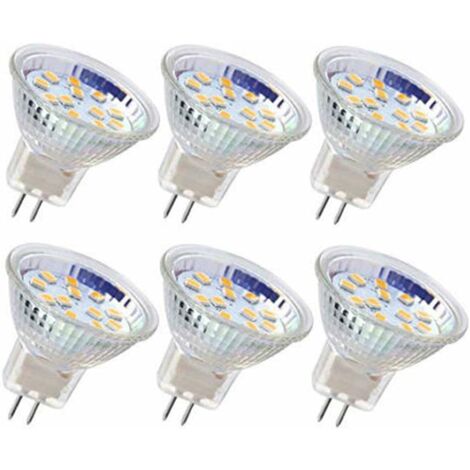 6pcs ampoule LED MR11 ampoule de projecteur GU4 ampoules 3W 18LEDs ampoules halogène 20W équivalent non dimmable ampoule LED 12V AC/DC pour l'éclairage de piste paysage maison (Blanc froid)