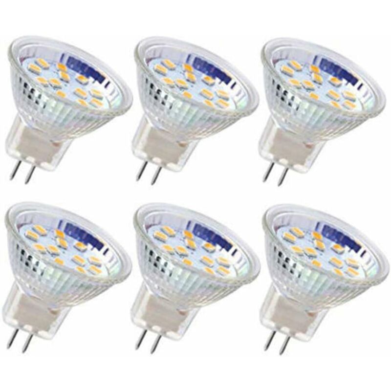 6pcs ampoule led MR11 ampoule de projecteur GU4 ampoules 3W 18LEDs ampoules halogène 20W équivalent non dimmable ampoule led 12V ac/dc pour