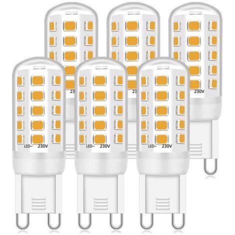6PCS Ampoules LED G9, 15,6mmx50,5mm Blanc Chaud 3000K 400LM 3,5W Equivalent 35W Halogène Lampe pour Chambre Salon Cuisine Jardin