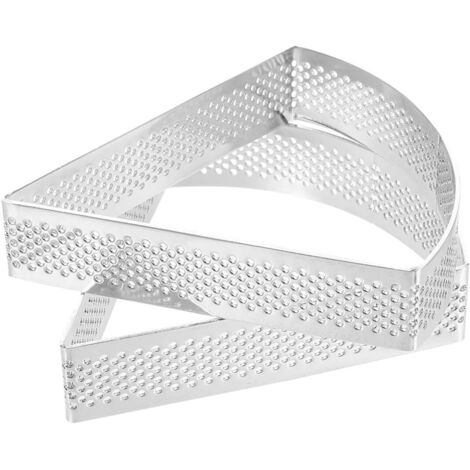 6Pcs Anneau de Tarte en Acier Inoxydable Triangle Perforé Gateau Mousse Anneau Mousse Moule avec Trous,
