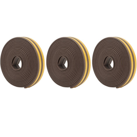 6Pcs Bande d'Étanchéité Adhésive Mousse pour Portes et Fenêtres, Joint d'Isolation Thermique et Acoustique Marron