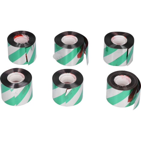 6PCS Bird Deterrent Reflective Scare Ribbon Bird Repellent Scare Tape for Orchard Supplies Silver Red Silver Green