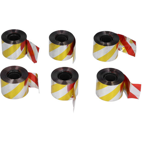 6PCS Bird Deterrent Reflective Scare Tape Bird Repellent Ribbon for Orchard Supplies Silver Red+ Silver Yellow