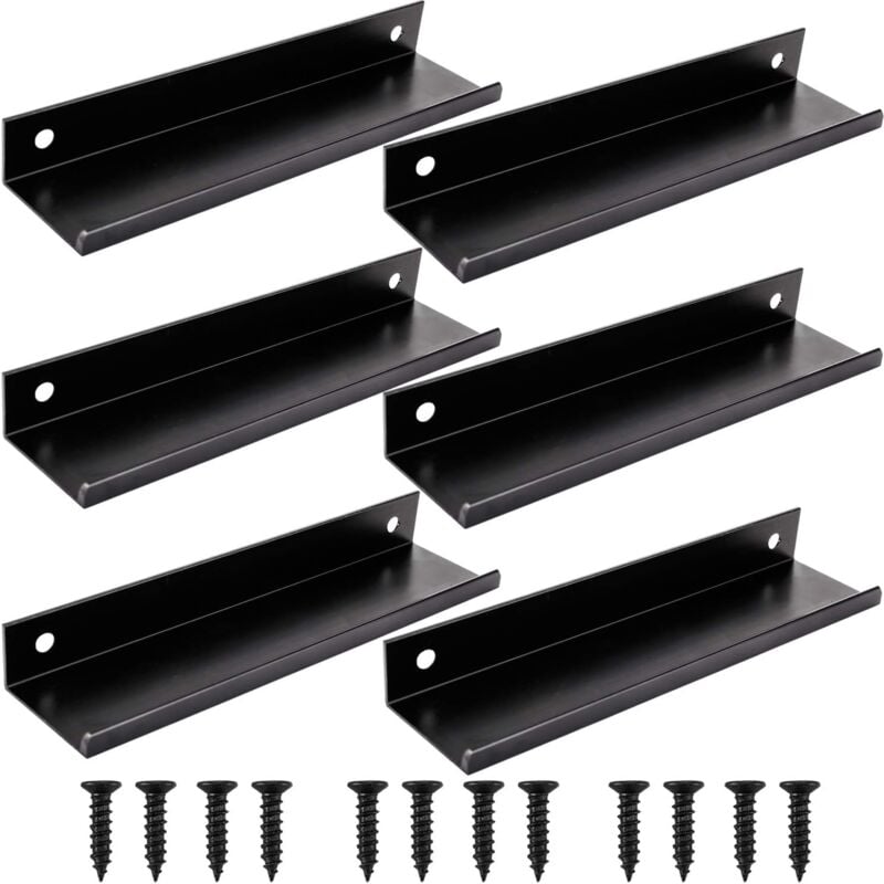 Shining House - 6pcs Black Kitchen Cabinet Handle Furniture Drawer Pull (150MM, Black)