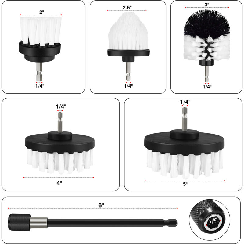 Dayplus - 6pcs brosse de nettoyage Brosse pour perceuse visseuse sans fil Brosses de perçage