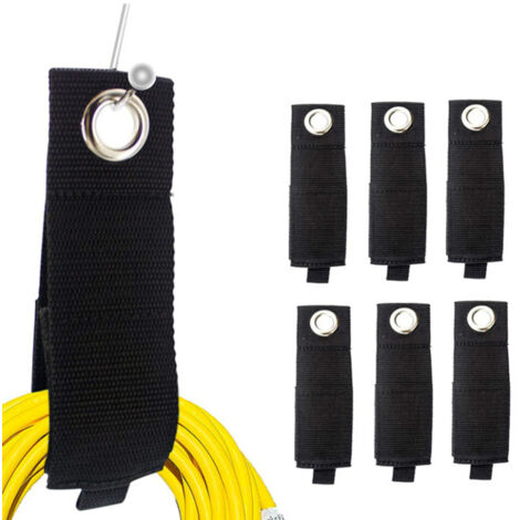 6PCS Cable Ties Reusable Fastening Wires Organizer Cord Cable Management Multi-Purpose Ties Hook and Loop Straps Garage Organizers
