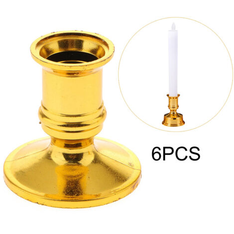 6pcs Candle Holders Geometric Design Beautiful Setting Candlestick Holders for Marriage Proposal Wedding Anniversary Gold
