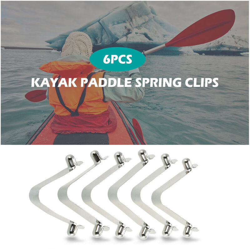 

6pcs Clips de resorte de paleta de kayak, Clips de poste de tienda, Boton de presion Clip de resorte Pin de bloqueo Pin de tubo,Solido de doble perno