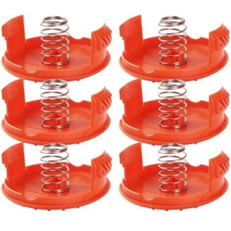 6pcs Couvercle De Coupe-Bordure, Capuchon De Bobine De Rechange Couvercle De Bobine De Remplacement Bobine De Coupe-Couvercle De Bobine Avec 6pcs Ressort Pour Tondeuse
