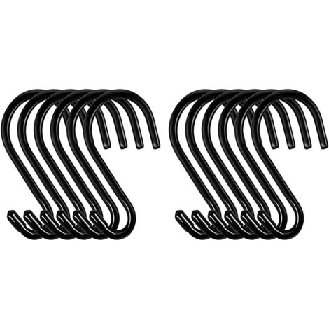 6Pcs Crochet S, Crochets en Forme de S en Acier Inox - 15cm - Charge jusqu'à 30kg - Pour cuisine, salle de bain, chambre à coucher, bureau (Lot de 2)