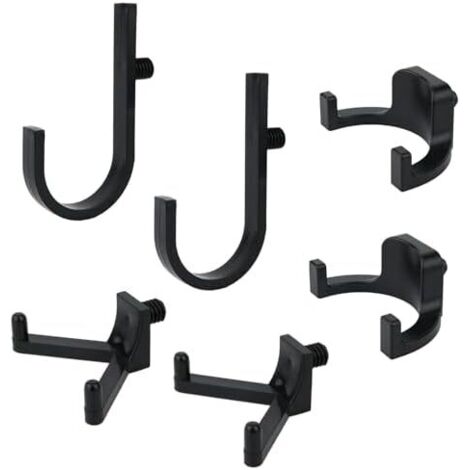 6pcs Crochets à Outils pour Abri de Rangement, Cintre en Forme V J U Étagères Organisateur Rangement Organiser Les Échelles et Gros Objets (Noir) -