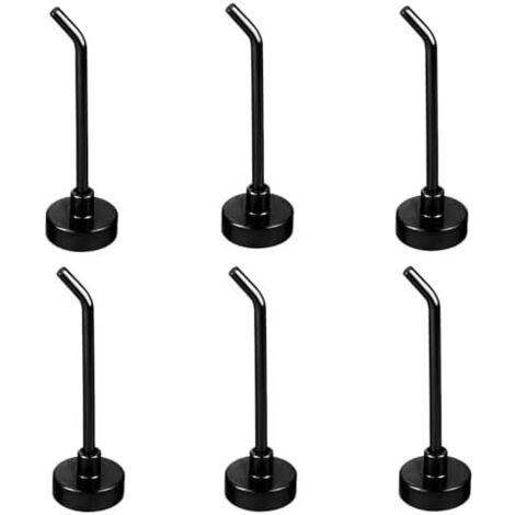 6pcs Crochets Magnétiques Robustes, 0,5kg 7cm Long Aimantés Puissants pour Mur Réfrigérateur Garage Cuisine (Noir) -