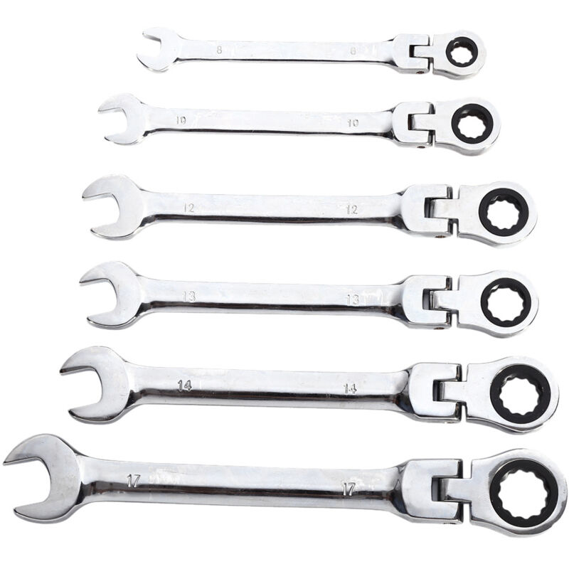 6pcs daniu Clé Flexible Mixte à Tête Pivotante Outil Métrique de Garage 8-17MM